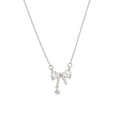 Sparkling Crystal Bow & Star Pendant Necklace