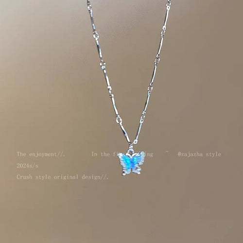 Ocean Blue Butterfly Pendant detail